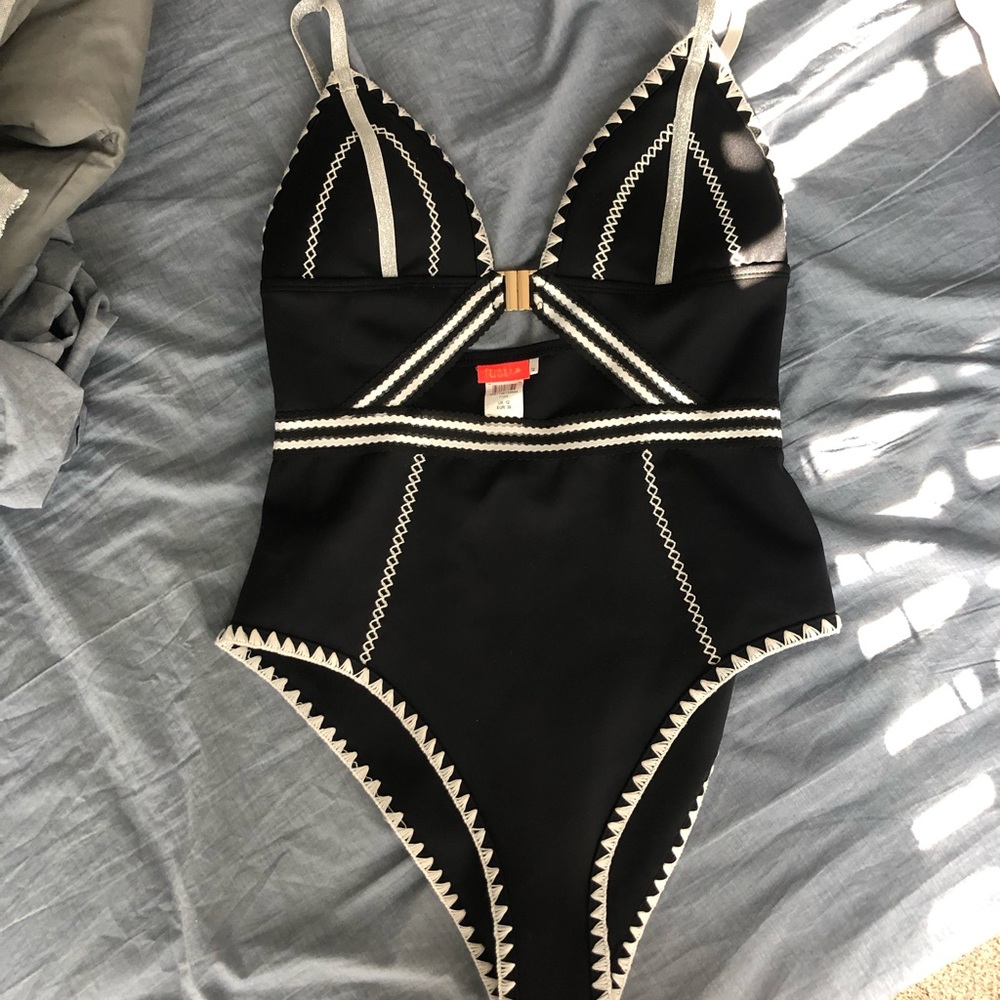 ASOS one piece black glam swimsuit
